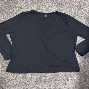 Black long sleeve crop top